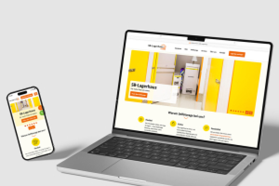 Laptop und Handy mit Website offen